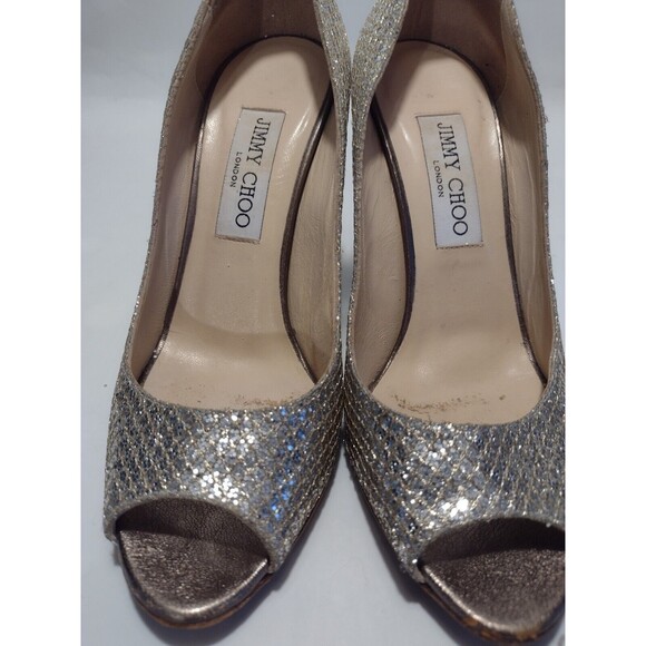 Jimmy Choo Mirror Sparkle wedged heel Sz 36 / 5.5 - Picture 4 of 16